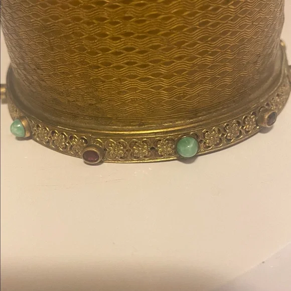 Austrian Powder/Jewelry/Trinket Box W/Bronze Jeweled Lid by Josef Hoffmann 1905